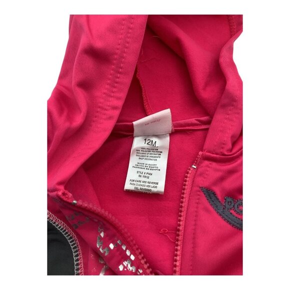 Pony Baby Girl 12M Sweatsuit Pink & Black Hoodie Pants Set Polyester Graphic - Picture 6 of 12